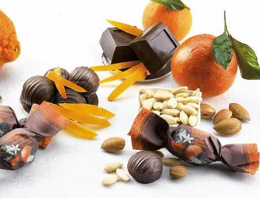 Mjuka Premium Amaretti Mandelkakor Choklad/Apelsin