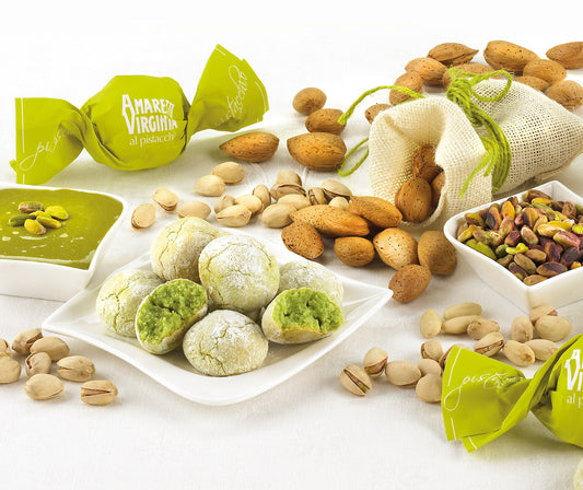 Mjuka Premium Amaretti Mandelkakor Pistage 20g