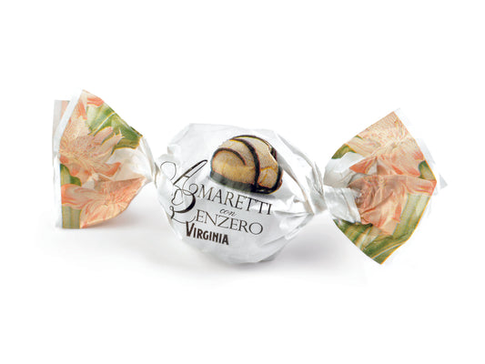 Mjuka Premium Amaretti Mandelkakor Mörk Choklad & Ingefära 20g